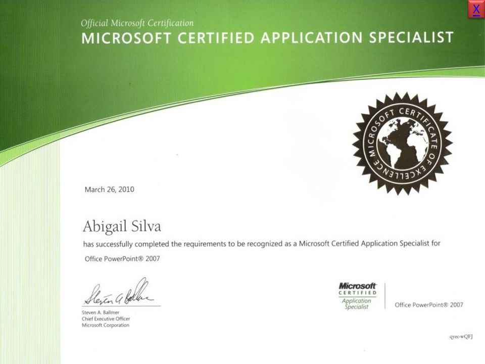 Microsoft certificate