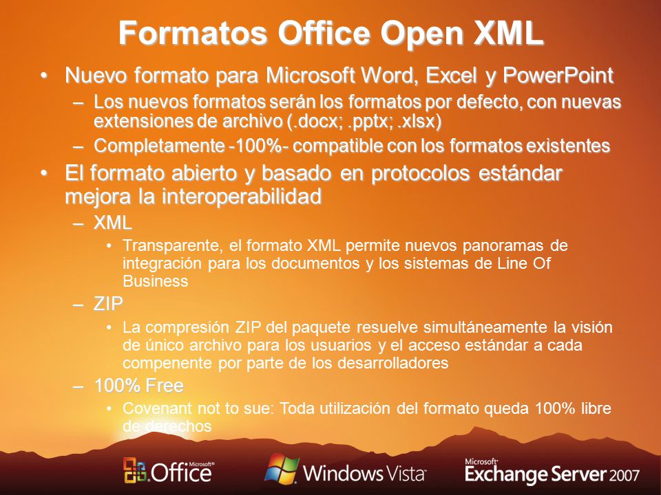 Desarrollo de Soluciones Utilizando los Formatos de Archivo Open XML de  Microsoft Office System 2007 Microsoft Corporation. - ppt descargar