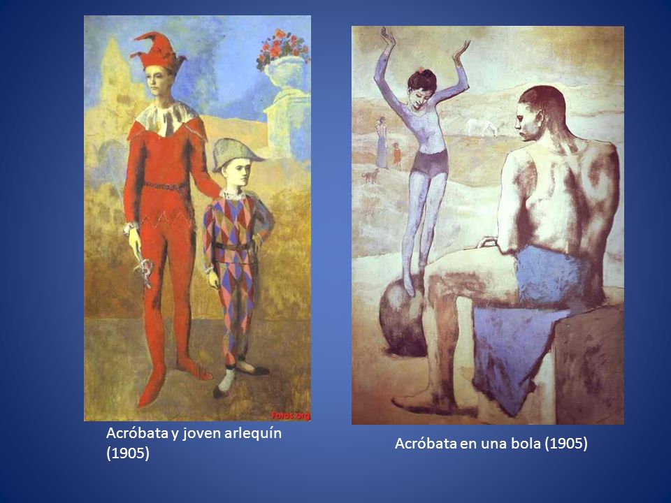 Acróbata y joven arlequín (1905) Acróbata en una bola (1905)