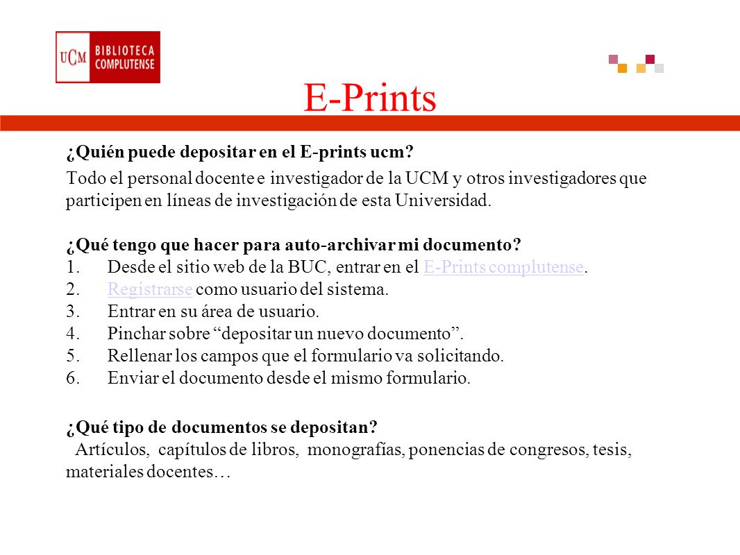 E-Prints ¿Quién puede depositar en el E-prints ucm.