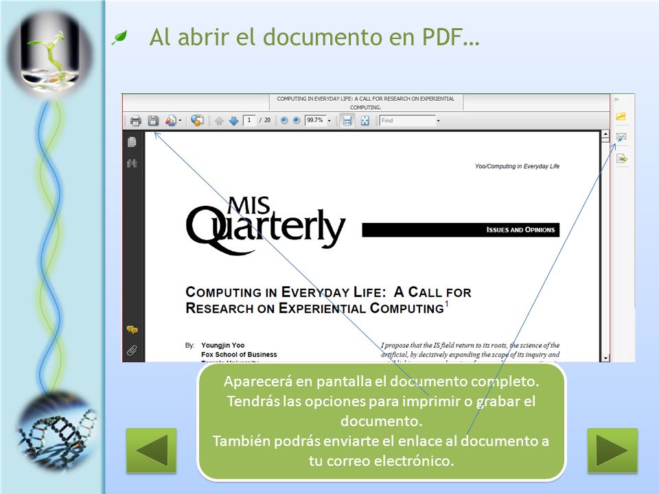 Al abrir el documento en PDF… Aparecerá en pantalla el documento completo.