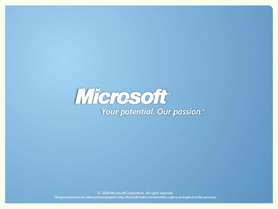 © 2008 Microsoft Corporation. All rights reserved.