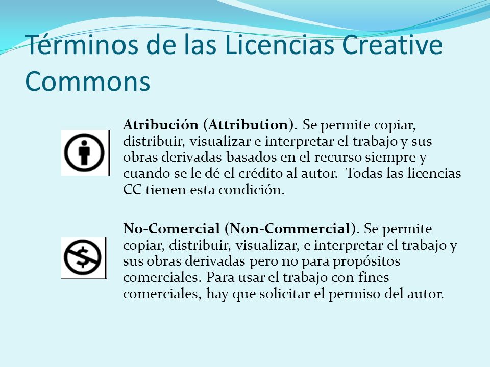 Términos de las Licencias Creative Commons Atribución (Attribution).