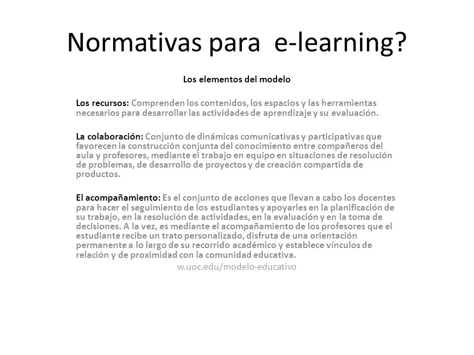 Normativas para e-learning.