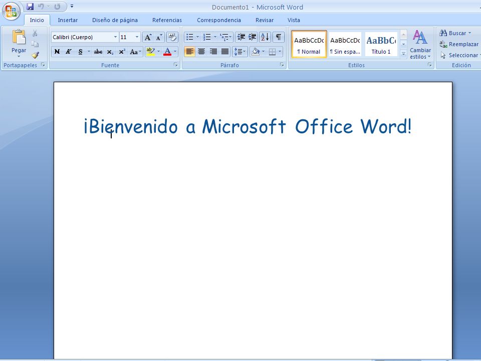 ¡Bienvenido a Microsoft Office Word!