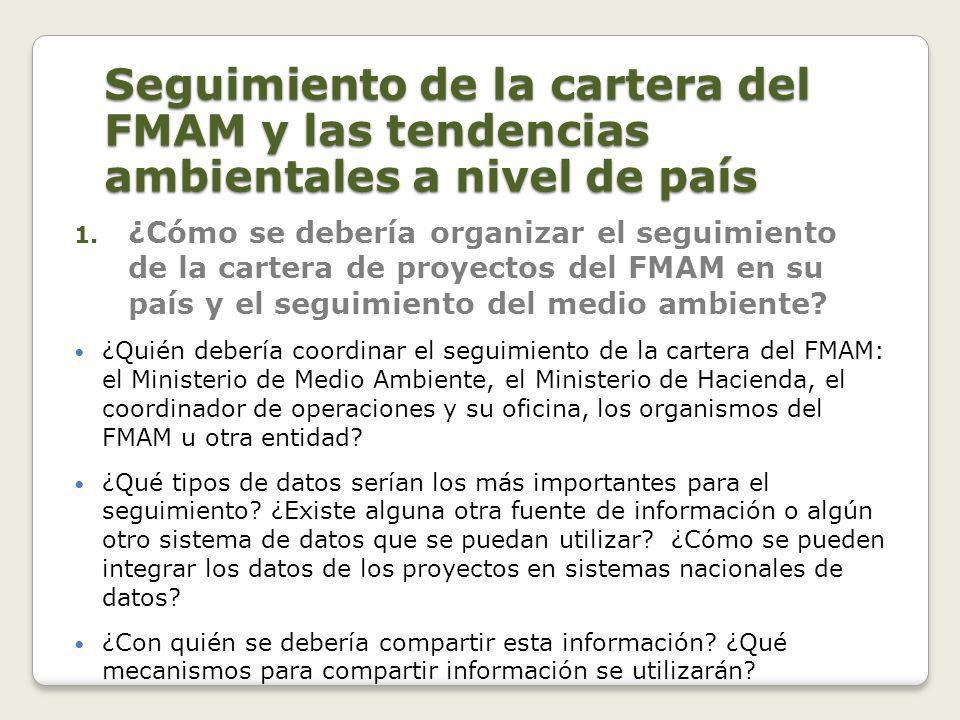 Seguimiento de la cartera del FMAM y las tendencias ambientales a nivel de país 1.