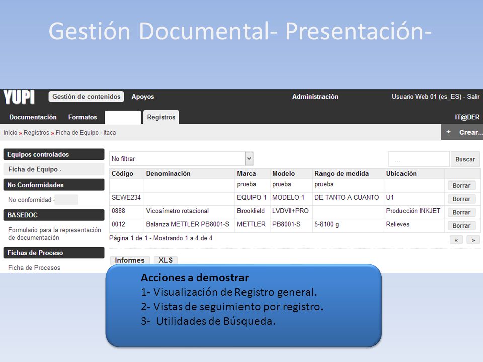Gestión Documental- Presentación- Acciones a demostrar 1- Visualización de Registro general.