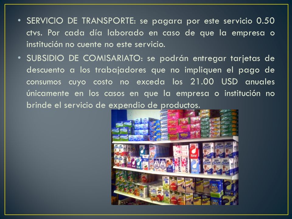 SERVICIO DE TRANSPORTE: se pagara por este servicio 0.50 ctvs.