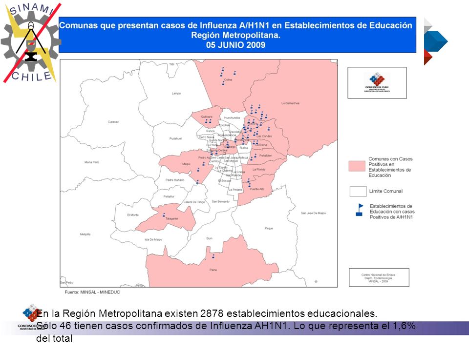 En la Región Metropolitana existen 2878 establecimientos educacionales.