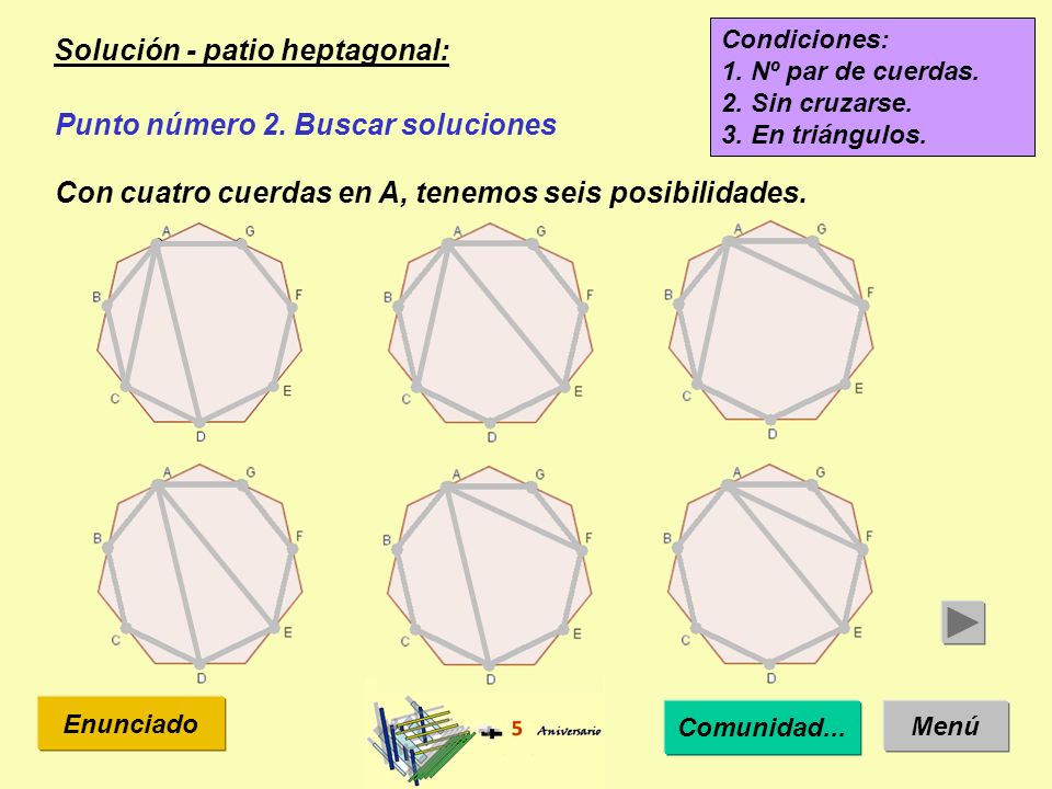 Solución - patio heptagonal: Menú Enunciado Punto número 2.