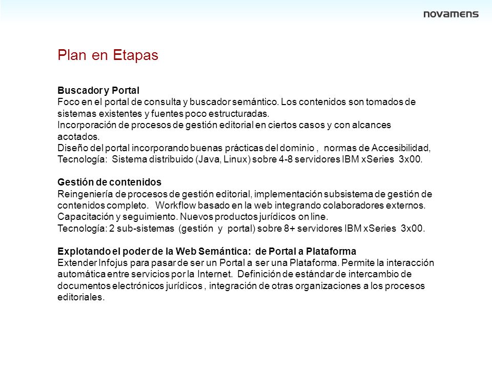Plan en Etapas Buscador y Portal Foco en el portal de consulta y buscador semántico.