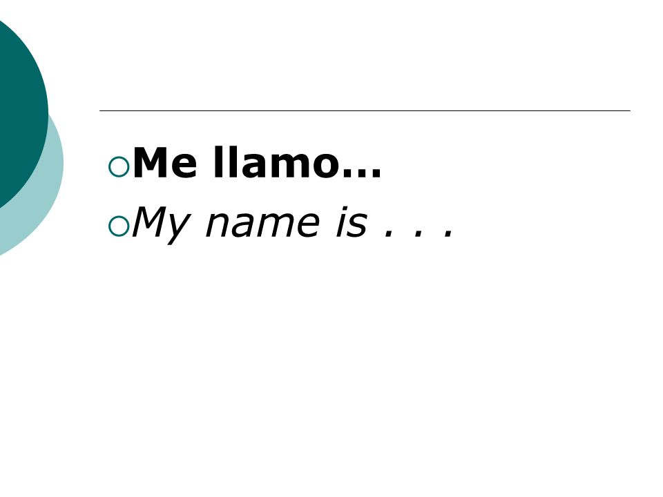 Me llamo… My name is...