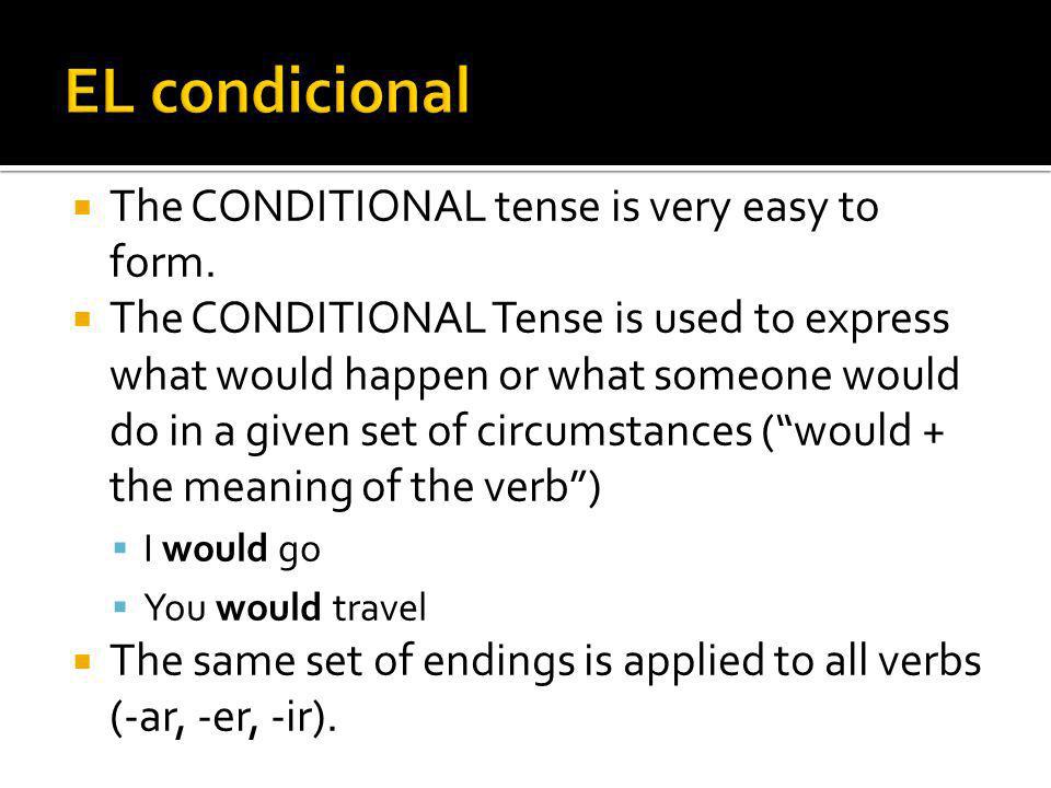 The CONDITIONAL tense is very easy to form.