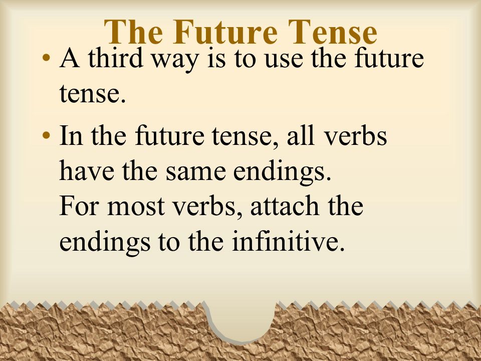 The Future Tense Another way is by using ir + a + infinitive.