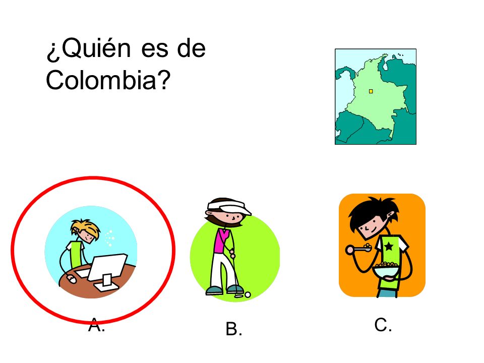¿Quién es de Colombia A. B. C.