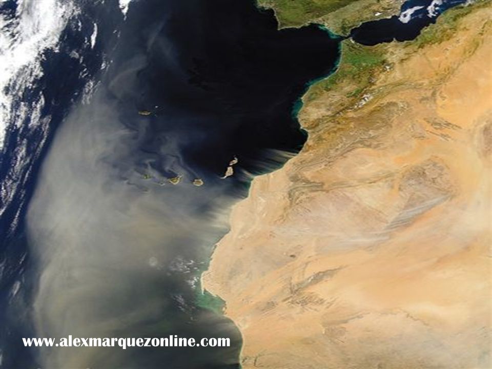 Una tempestad de arena sale del Norte de Africa hacia el Atlántico llegando hasta las Islas Canarias.