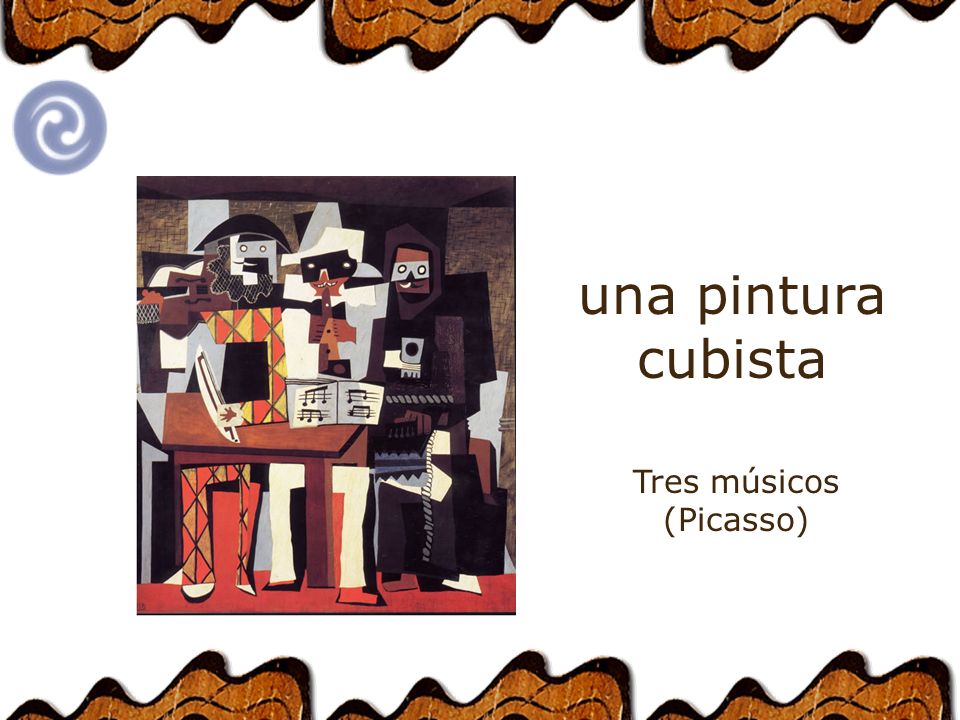 una pintura cubista Tres músicos (Picasso)