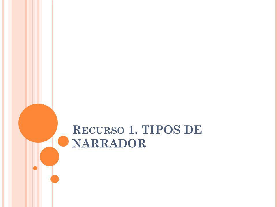 R ECURSO 1. TIPOS DE NARRADOR