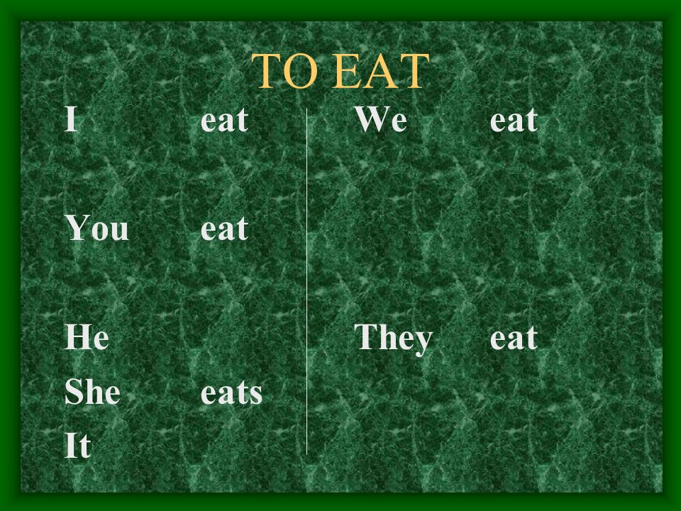 Lets try the verb to eat, in Spanish, comer.