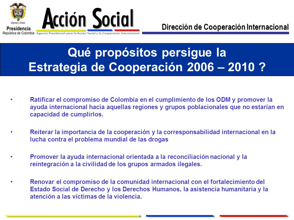 Qué propósitos persigue la Estrategia de Cooperación 2006 –