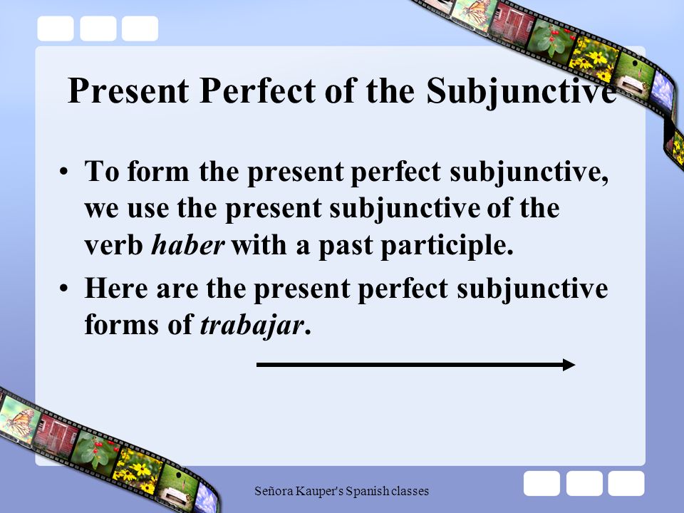 Present Perfect of the Subjunctive Ojalá que ellos hayan juntado mucho dinero.