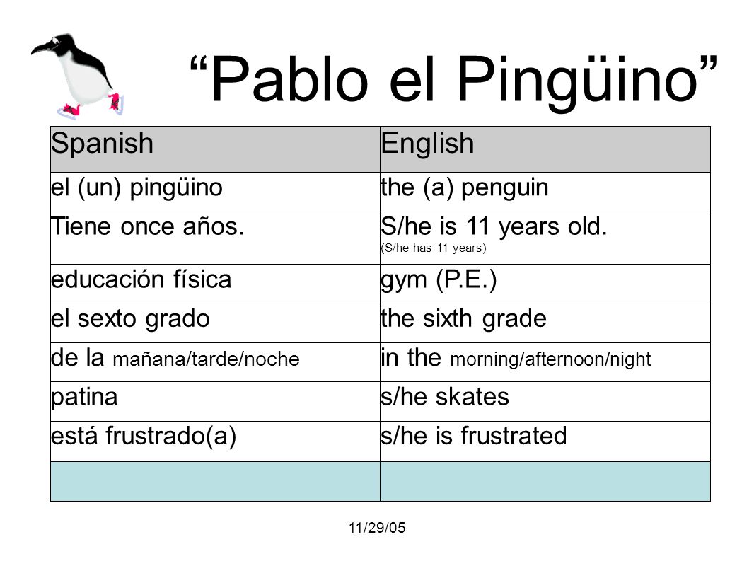 11/29/05 Pablo el Pingüino