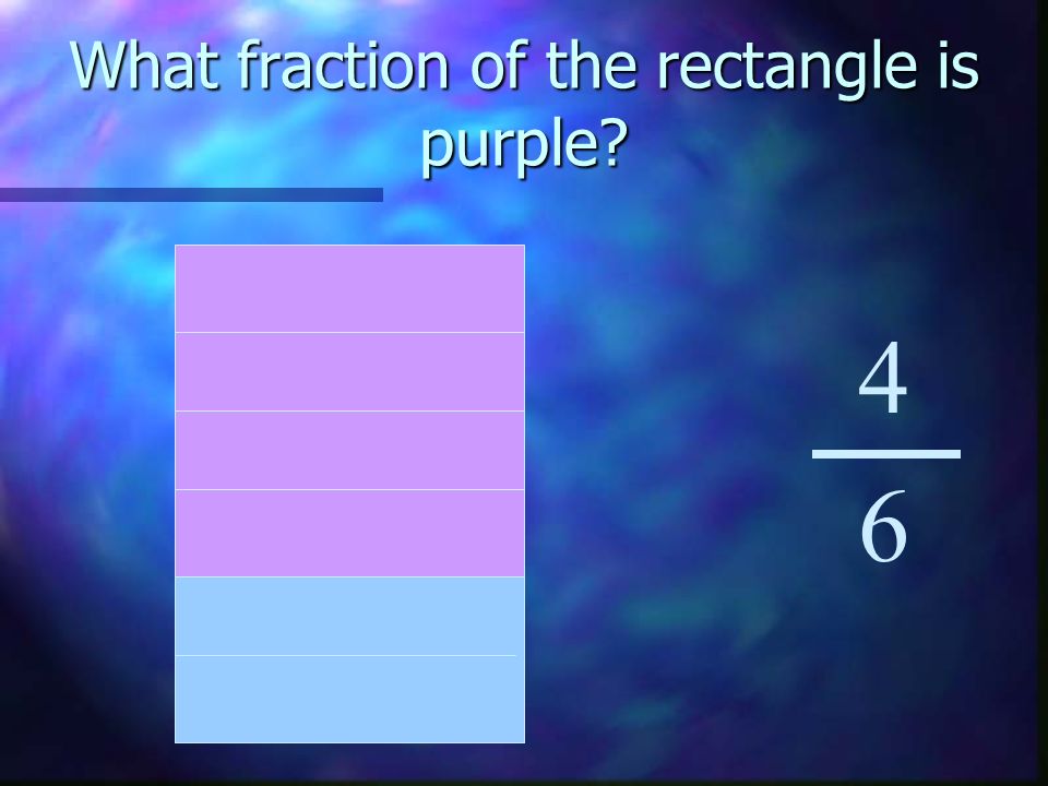 What fraction of the rectangle is purple 4 6