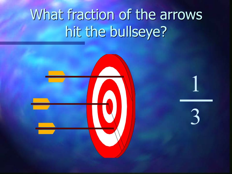 What fraction of the arrows hit the bullseye 1 3