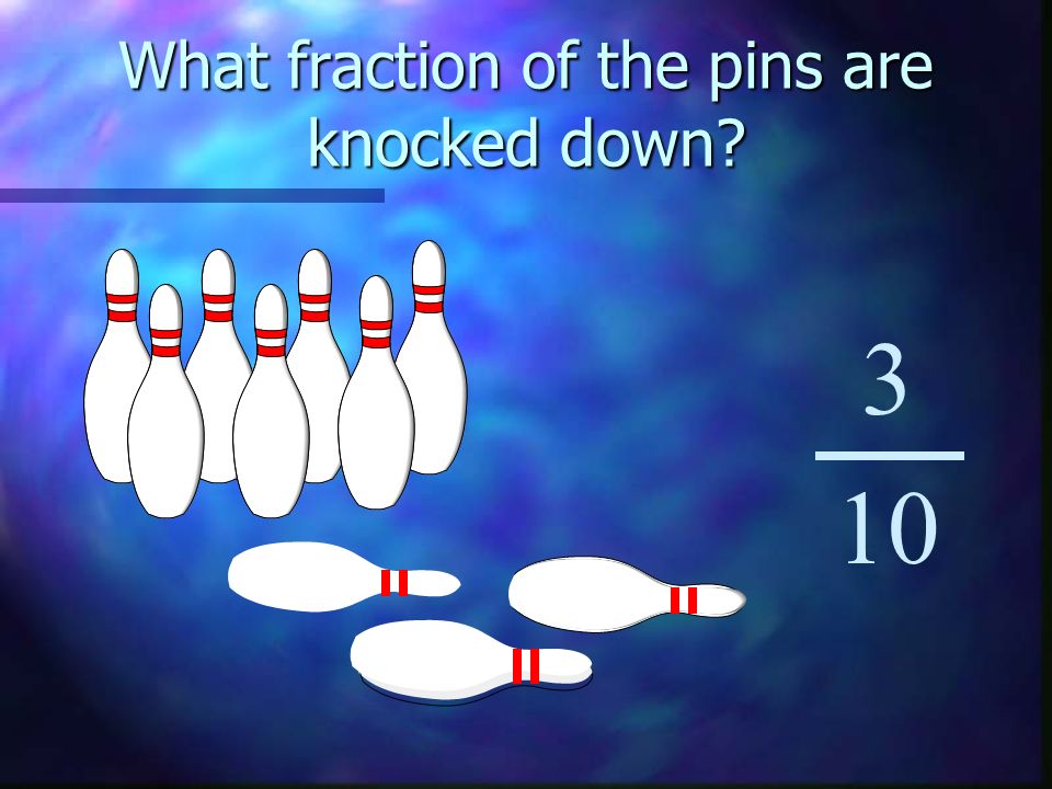 What fraction of the pins are knocked down 3 10