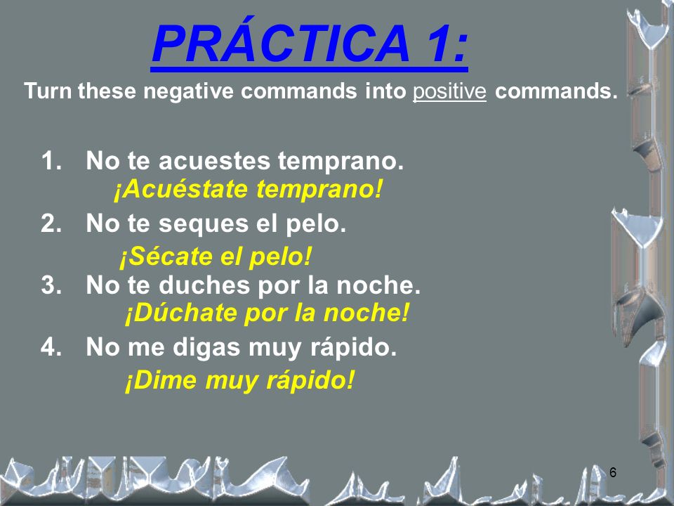 5 THE ACCENT ALWAYS GOES ON THE SECOND TO LAST SYLLABLE OF THE ORIGINAL WORD! ¡Accent placement!