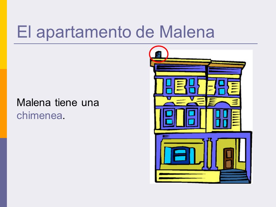 El apartamento de Malena Malena tiene una chimenea.
