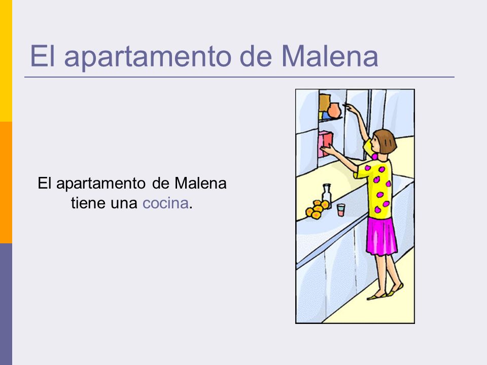 El apartamento de Malena El apartamento de Malena tiene una cocina.