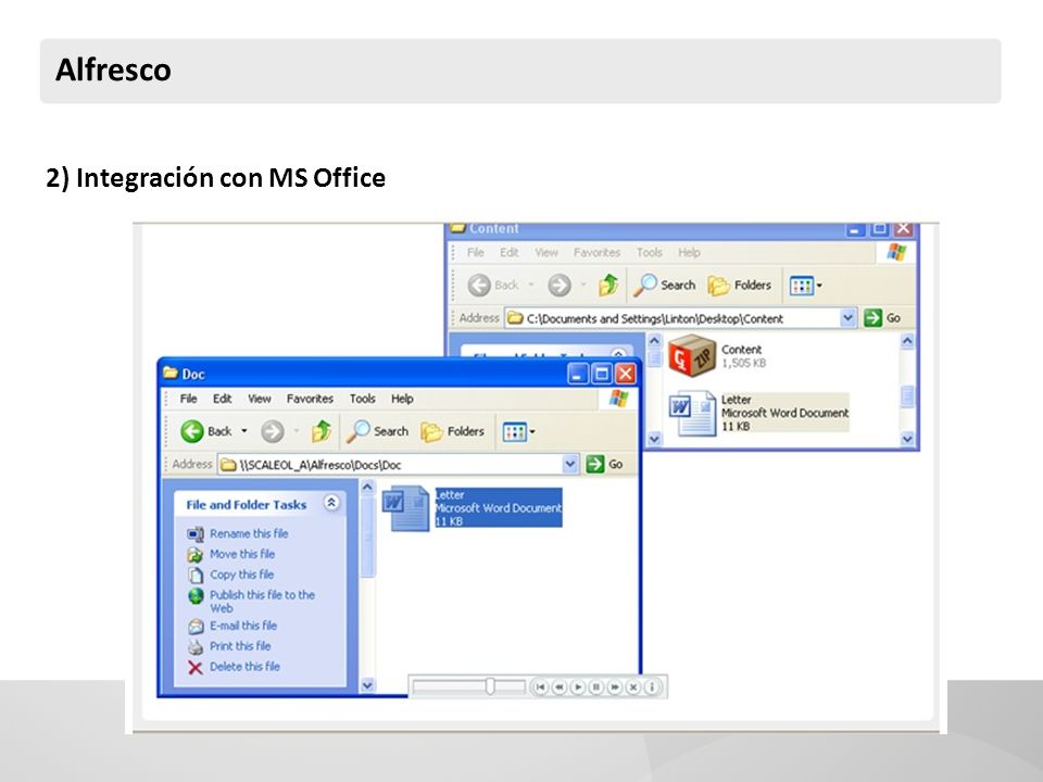 Alfresco 2) Integración con MS Office