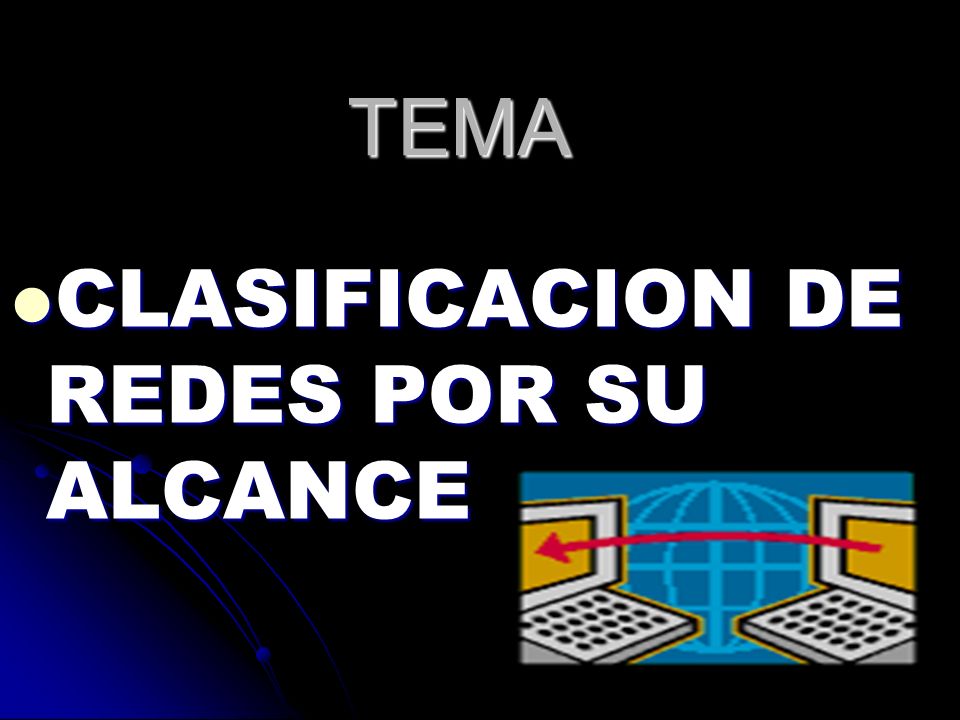 TEMA CLASIFICACION DE REDES POR SU ALCANCE CLASIFICACION DE REDES POR SU ALCANCE