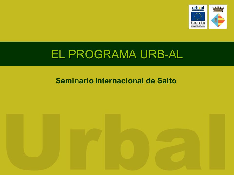 EL PROGRAMA URB-AL Seminario Internacional de Salto