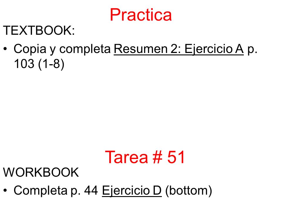 Practica TEXTBOOK: Copia y completa Resumen 2: Ejercicio A p.