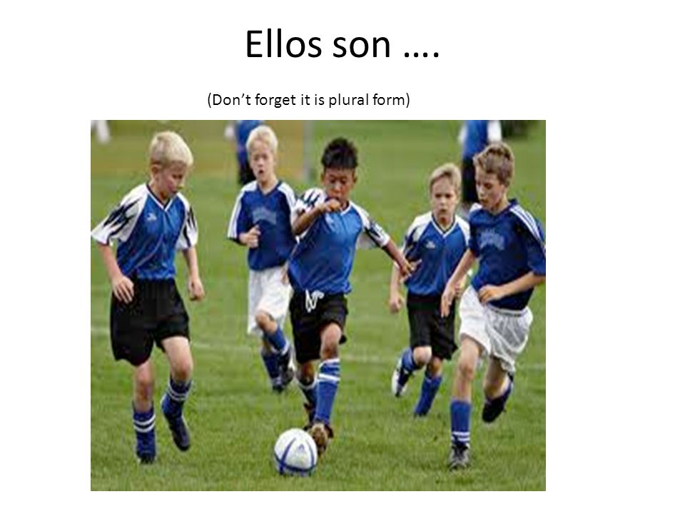 Ellos son …. (Dont forget it is plural form)