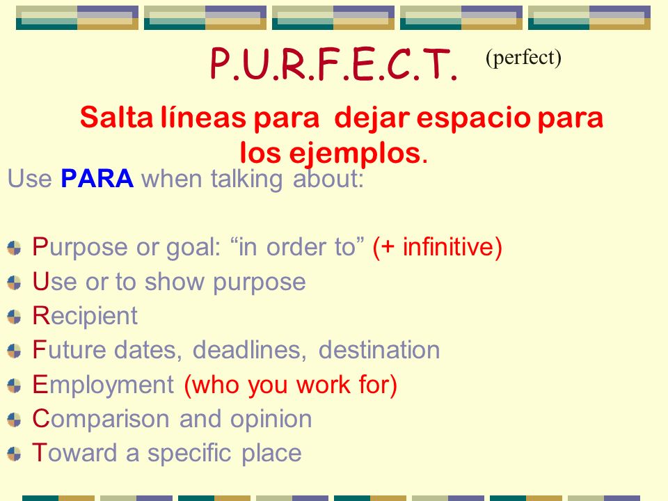 Las differencias Las differencias POR and PARA are usually translated as FOR in English.