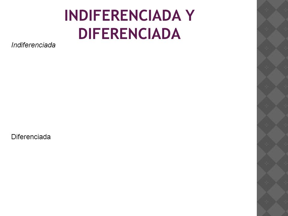 INDIFERENCIADA Y DIFERENCIADA Indiferenciada Diferenciada