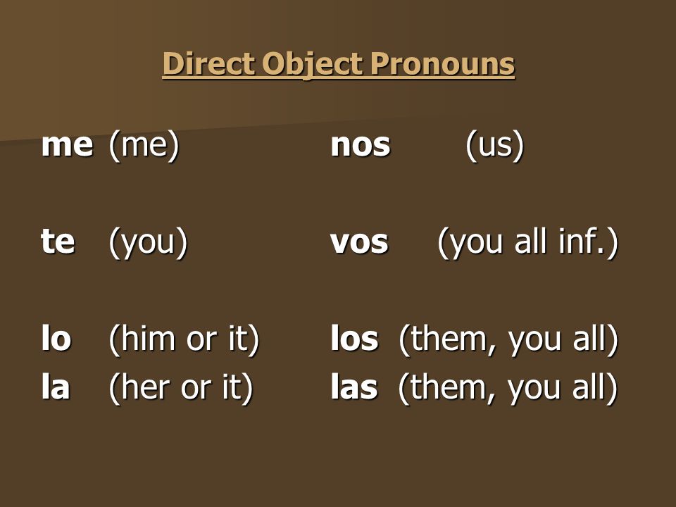 Capítulo 1 Paso A Paso 3 página 46 Direct Object & Indirect Object Pronouns
