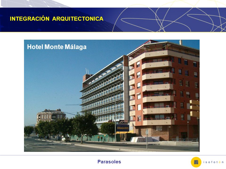 Parasoles Hotel Monte Málaga INTEGRACIÓN ARQUITECTONICA