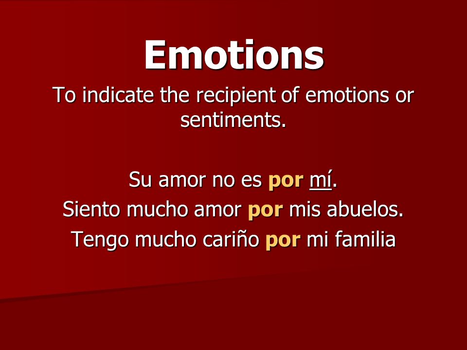 Emotions To indicate the recipient of emotions or sentiments.