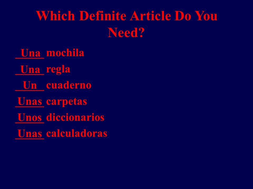 Which Definite Article Do You Need.