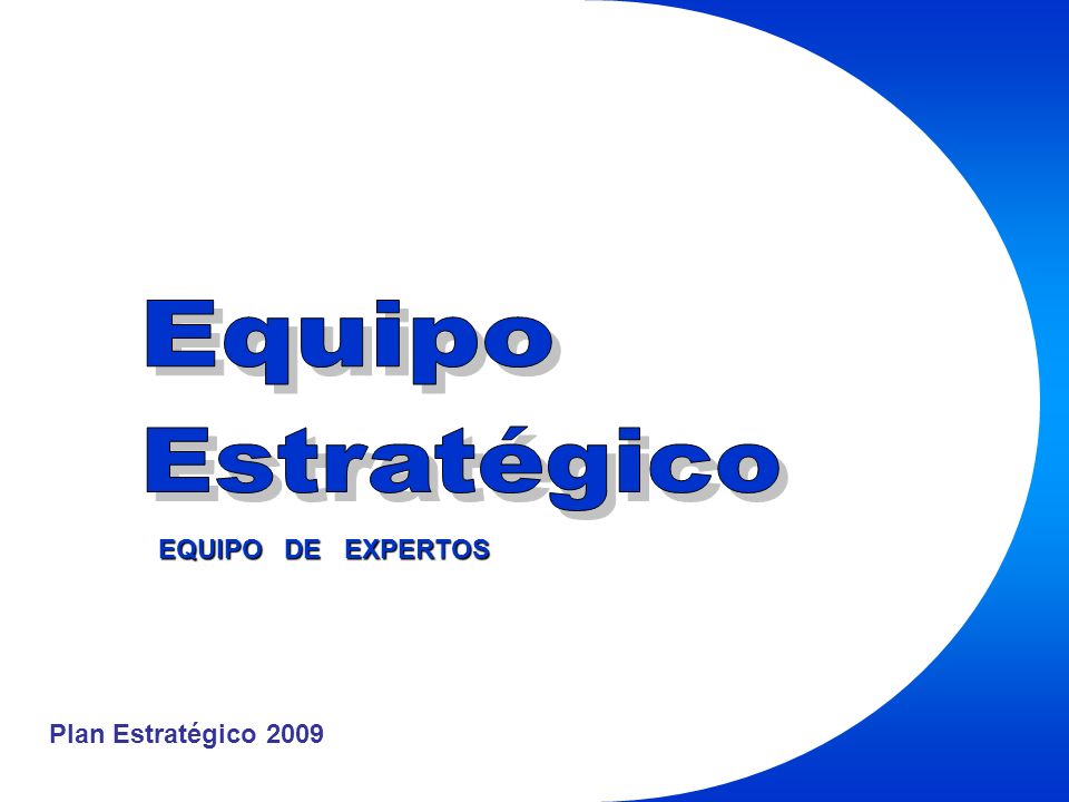 Plan Estratégico 2009 EQUIPO DE EXPERTOS