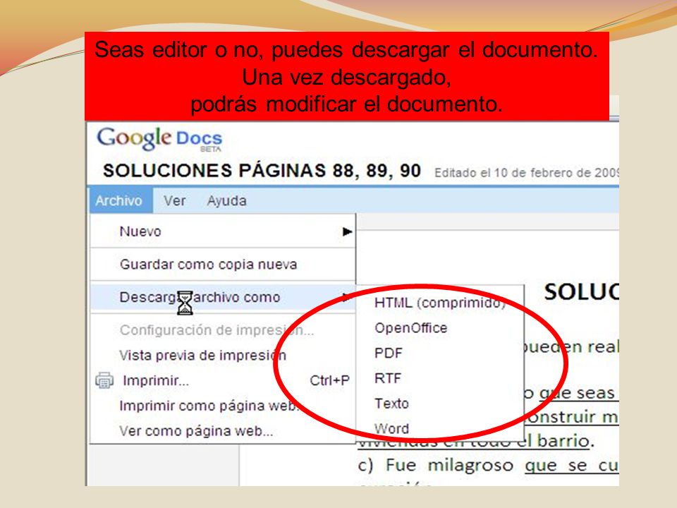 Seas editor o no, puedes descargar el documento. Una vez descargado, podrás modificar el documento.