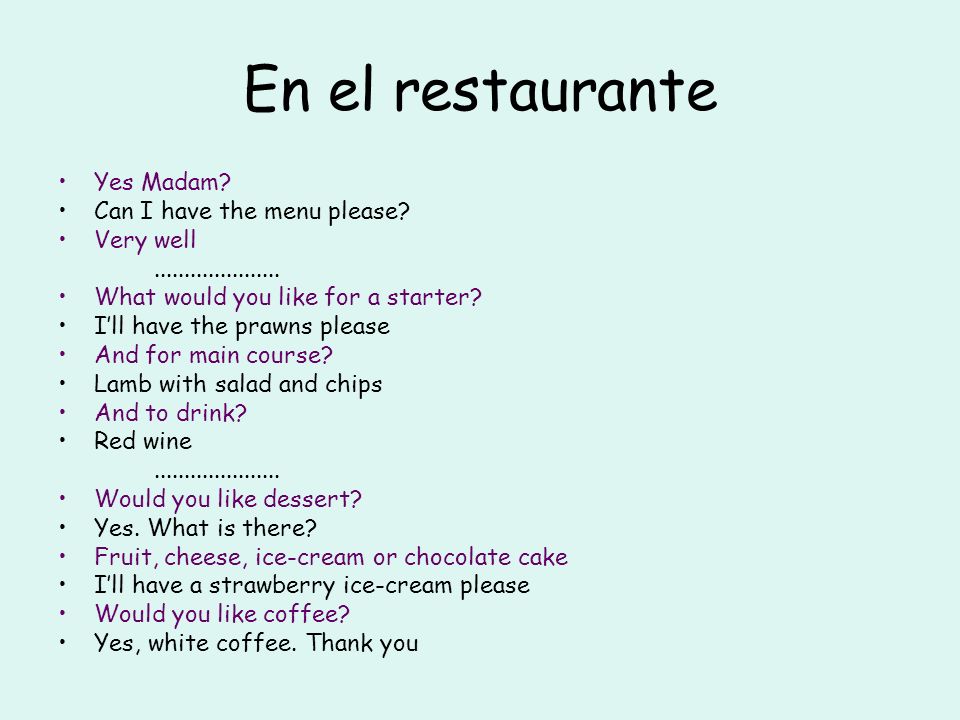 ¿Cómo se dice…. What would you like. A portion of Im hungry Is it good.
