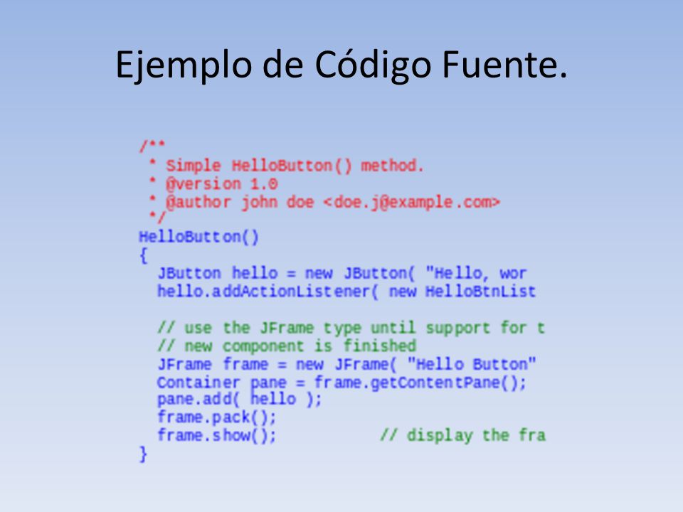 Ejemplo de Código Fuente.