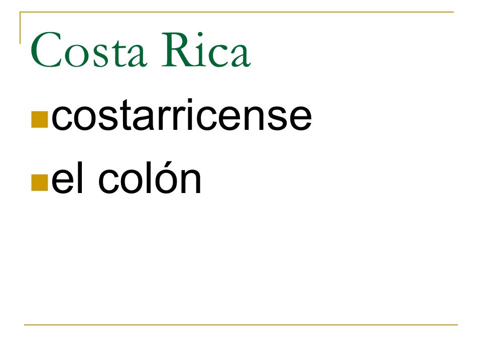 Costa Rica costarricense el colón