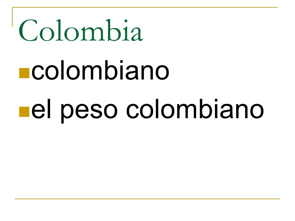 Colombia colombiano el peso colombiano