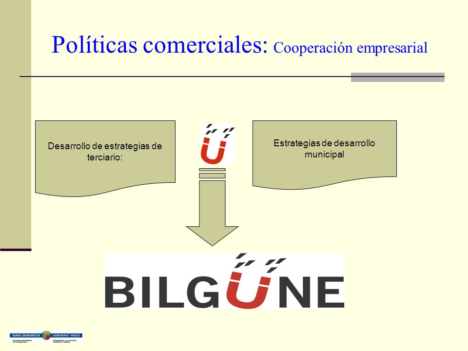 Políticas comerciales: Cooperación empresarial Desarrollo de estrategias de terciario: Estrategias de desarrollo municipal